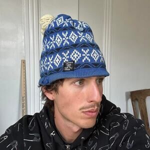 Vintage 80s Aztec Aspen Co Knits Ski Winter Beanie Hat Cap